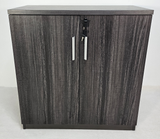 Modern 800mm Wide Two Door Grey Oak Executive Office Cupboard - S0616-2DR-26