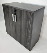 Modern 800mm Wide Two Door Grey Oak Executive Office Cupboard - S0616-2DR-26