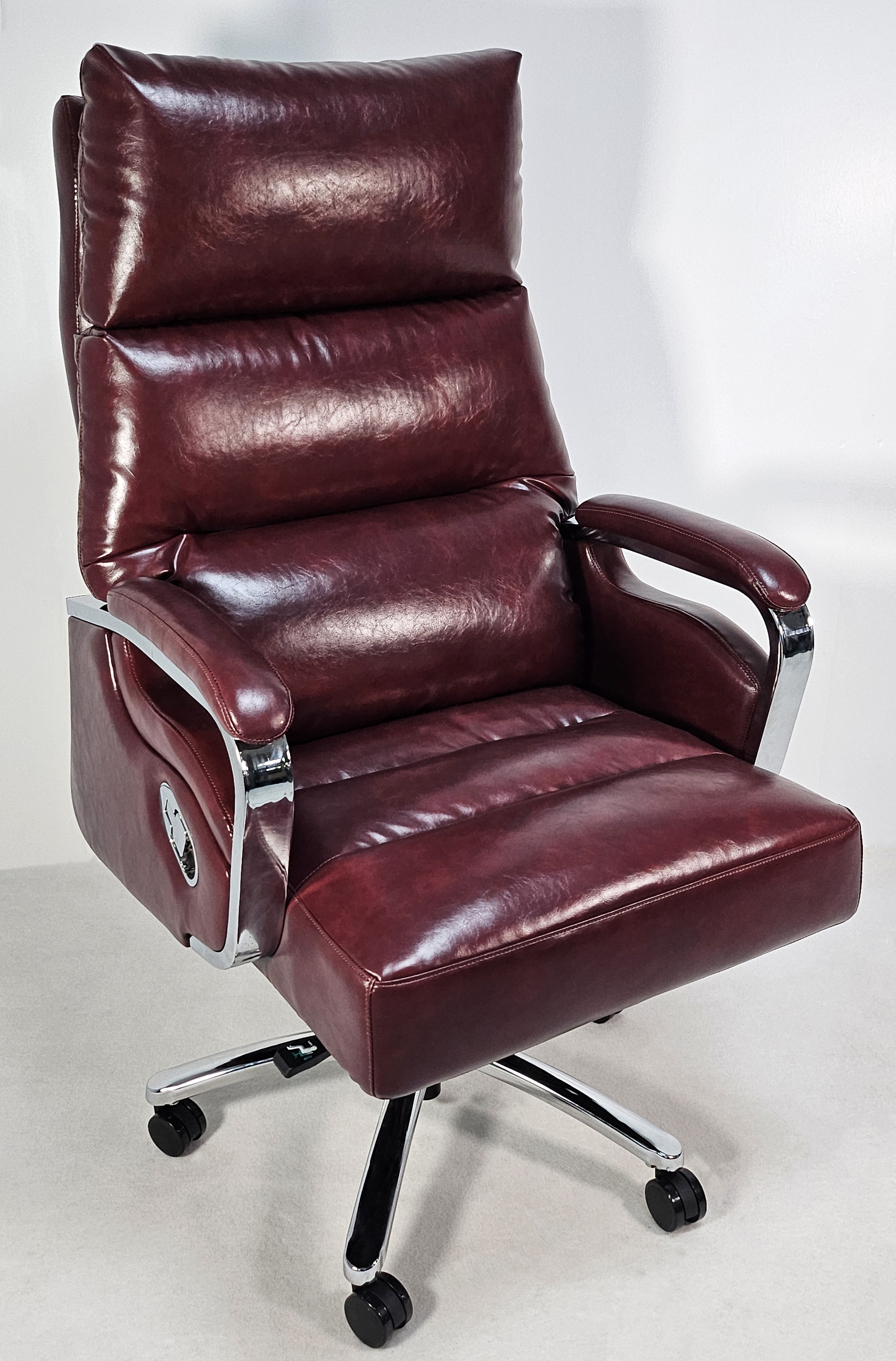Modern Reclining Burgundy Leather High Back Executive Office Chair - HB-263A Huddersfield