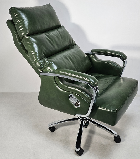 Modern Reclining Green Leather High Back Executive Office Chair - HB-263A
