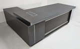 Modern Grey Aluminium Edged Melamine Corner Executive Office Desk with Full Length Top - 1800mm or 2000mm - WKO-FL-C-D05