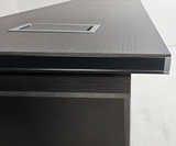 Modern Grey Aluminium Edged Melamine Corner Executive Office Desk with Full Length Top - 1800mm or 2000mm - WKO-FL-C-D05