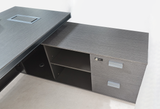 Modern Grey Aluminium Edged Melamine Corner Executive Office Desk with Full Length Top - 1800mm or 2000mm - WKO-FL-C-D05