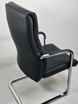 Quality Black Leather Executive Boardroom Chair with Chrome Frame - FE-242