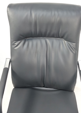 Quality Black Leather Executive Boardroom Chair with Chrome Frame - FE-242