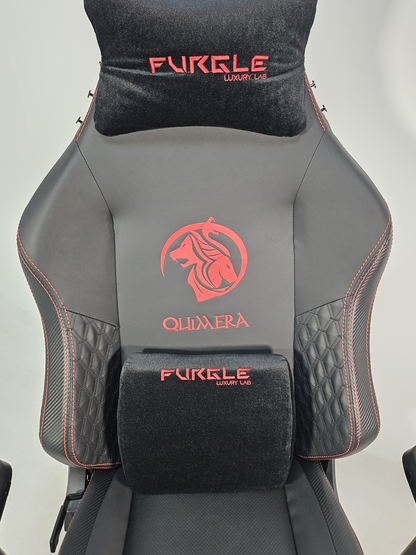Reclining Black Leather Executive Gaming Style Office Chair with Red Detailing - F010A-1