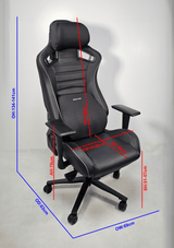 Reclining Black Leather Executive Gaming Style Office Chair - F-092A