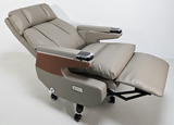 Electric Reclining Executive Leather Office Chair with USB A Charging Port - Grey Beige - A2321