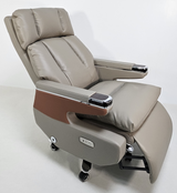 Electric Reclining Executive Leather Office Chair with USB A Charging Port - Grey Beige - A2321