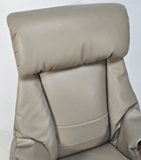 Electric Reclining Executive Leather Office Chair with USB A Charging Port - Grey Beige - A2320