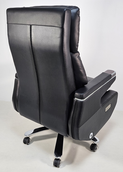 Electric Reclining Executive Leather Office Chair with USB A Charging Port - Black - A2321