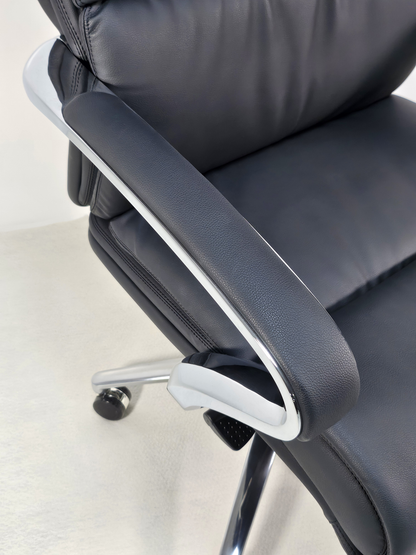 Quality Black Leather High Back Executive Office Chair with Chrome Arms -  YS1102A
