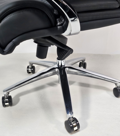 Quality Black Leather High Back Executive Office Chair with Chrome Arms -  YS1102A