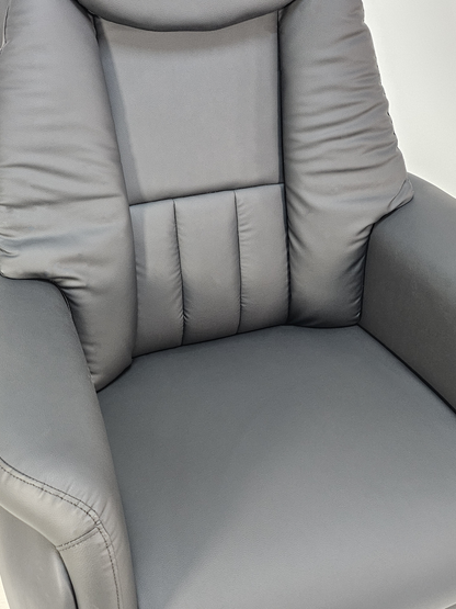 Large Black Leather Executive Full Recline Office Chair with Integrated Footrest - A808