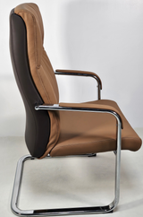 Quality Beige Leather Executive Boardroom Chair with Chrome Frame - FE-243