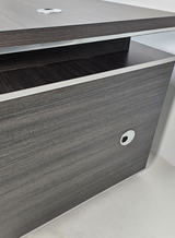 Modern Home Grey Oak Executive Office Desk with Built in Storage - 1200mm or 1400mm - DG25-D08