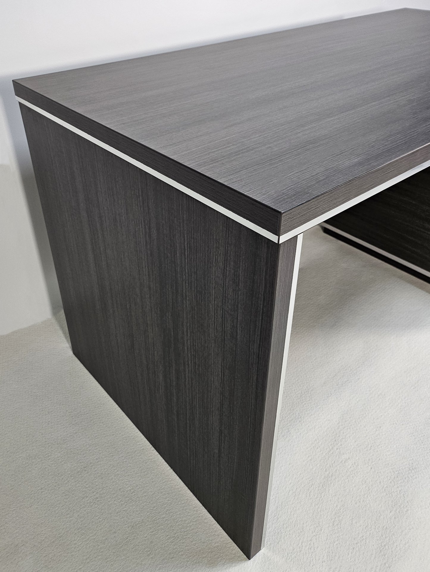 Modern Home Grey Oak Executive Office Desk with Built in Storage - 1200mm - DG25-D08