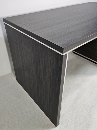 Modern Home Grey Oak Executive Office Desk with Built in Storage - 1200mm - DG25-D08