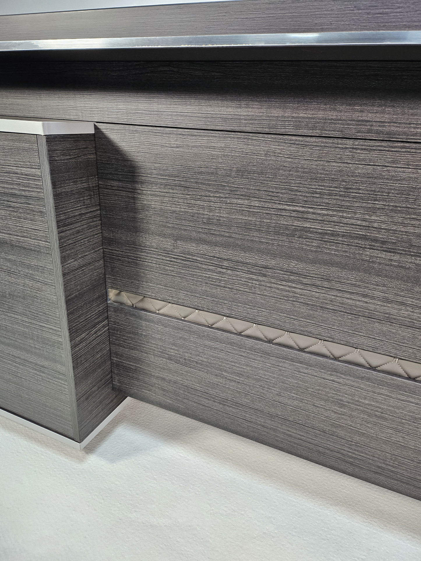 Modern Home Grey Oak Executive Office Desk with Built in Storage - 1200mm - DG25-D08