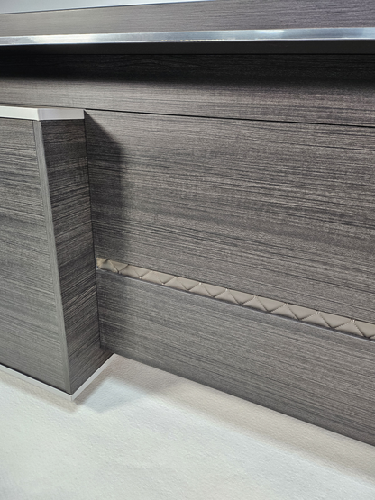 Modern Home Grey Oak Executive Office Desk with Built in Storage - 1200mm - DG25-D08