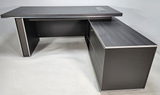 Modern Grey Oak Executive Corner Desk with Stylish Grey Leather Design - 1600mm, 1800mm & 2000mm - DG25-D01