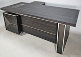 Modern Grey Oak Executive Corner Desk with Stylish Grey Leather Design - 1600mm, 1800mm & 2000mm - DG25-D01