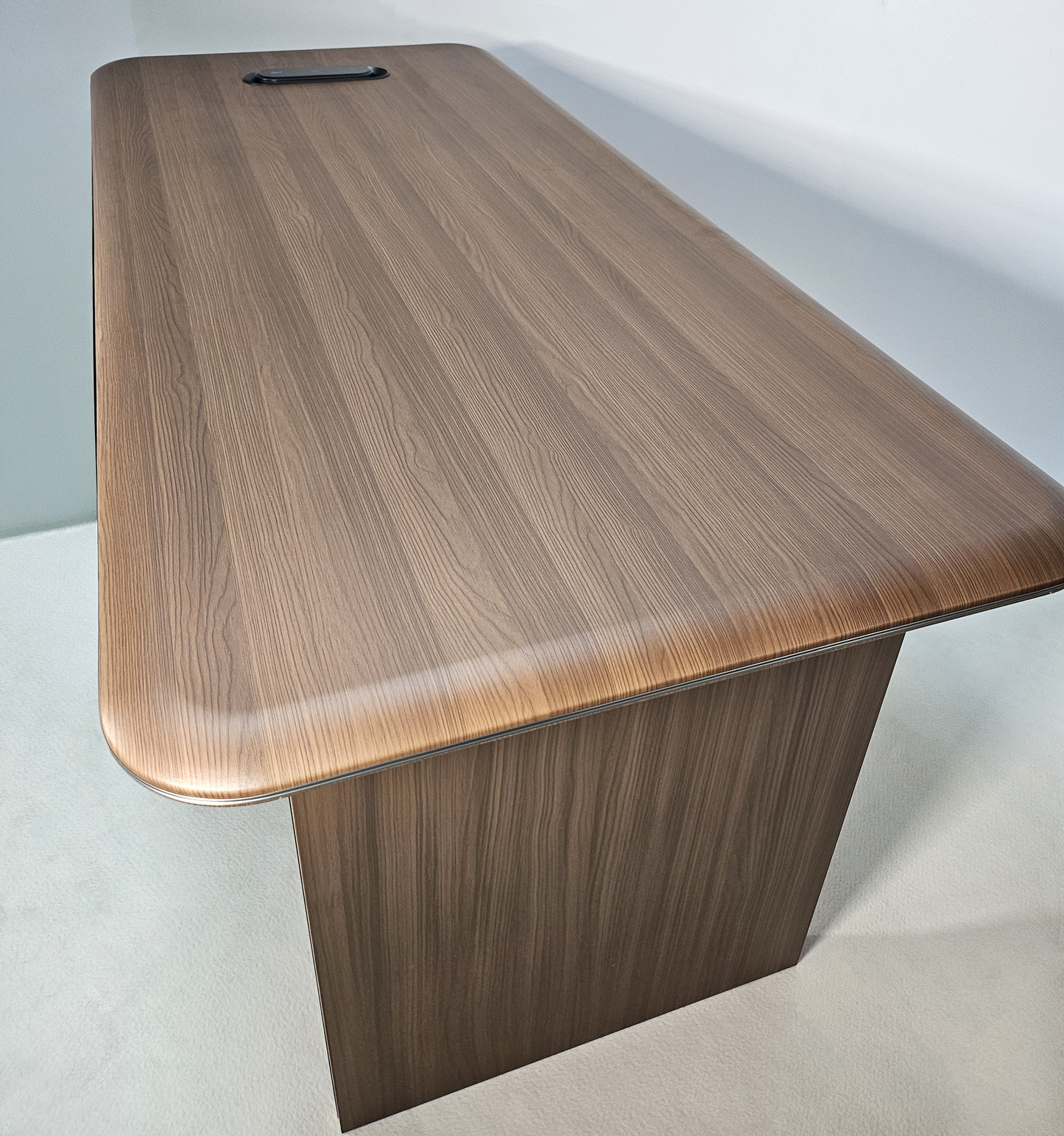 Premium Executive Straight Office Desk in American Walnut Melamine - Desktop Power Included - 1600mm, 1800mm, 2000mm - DG27-D01-STRAIGHT