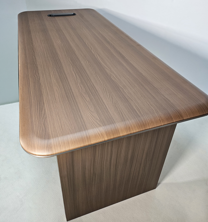 Premium Executive Straight Office Desk in American Walnut Melamine - Desktop Power Included - 1600mm, 1800mm, 2000mm - DG27-D01-STRAIGHT