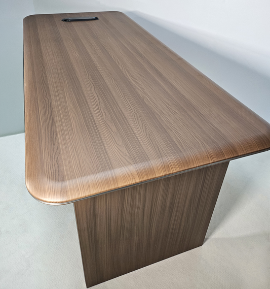 Premium Executive Straight Office Desk in American Walnut Melamine - Desktop Power Included - 1600mm, 1800mm, 2000mm - DG27-D01-STRAIGHT