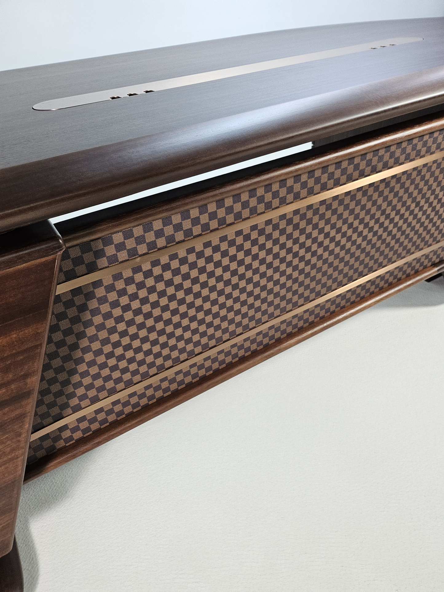 Solid Wood Curved Executive Office Desk with Built in Storage - 2800mm - GU-D28