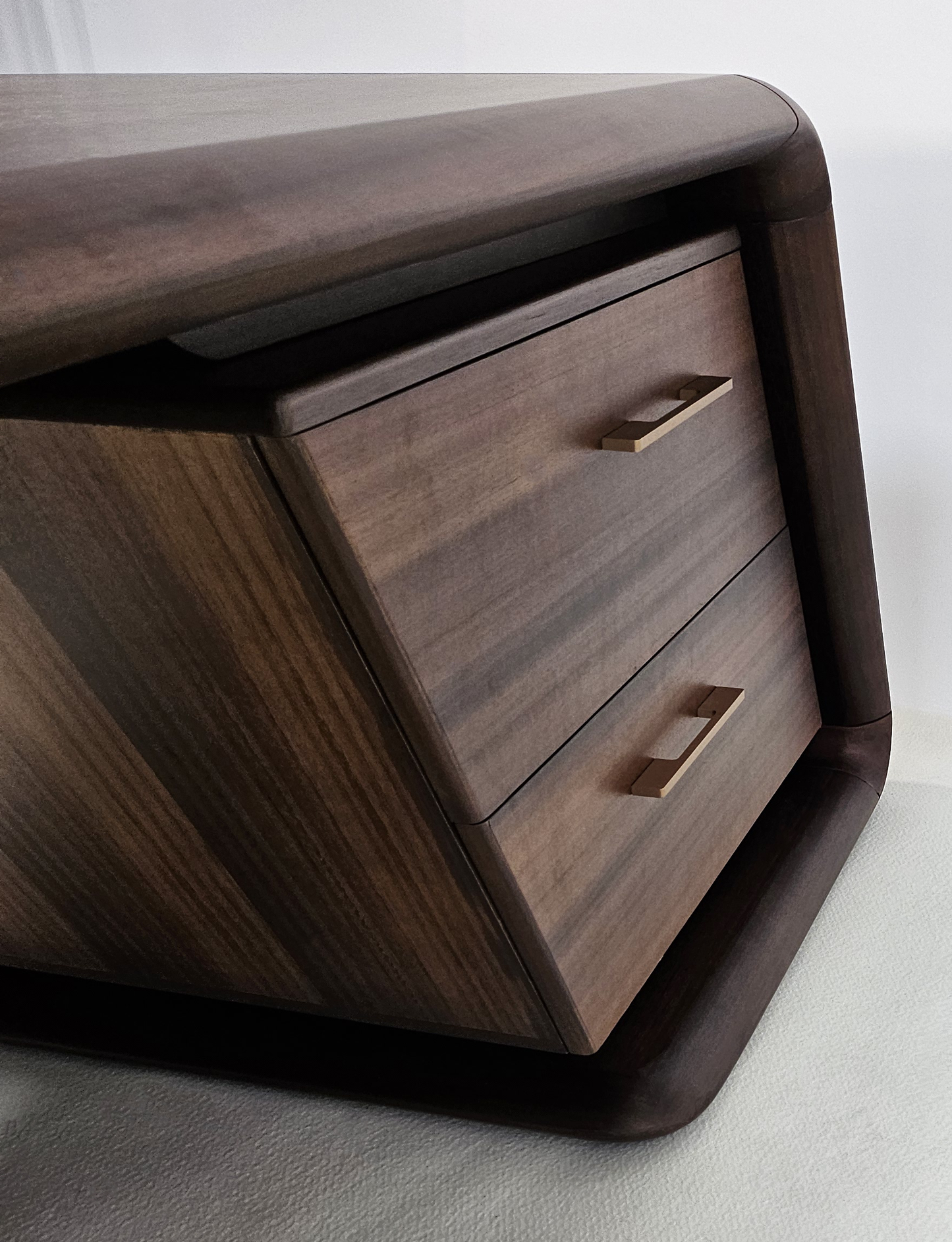 Solid Wood Curved Executive Office Desk with Built in Storage - 2800mm - GU-D28