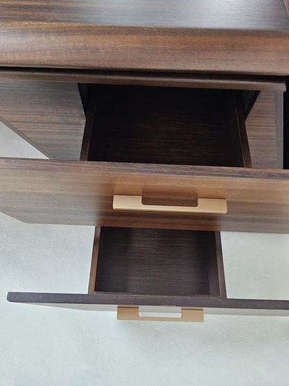 Solid Wood Curved Executive Office Desk with Built in Storage - 2800mm - GU-D28