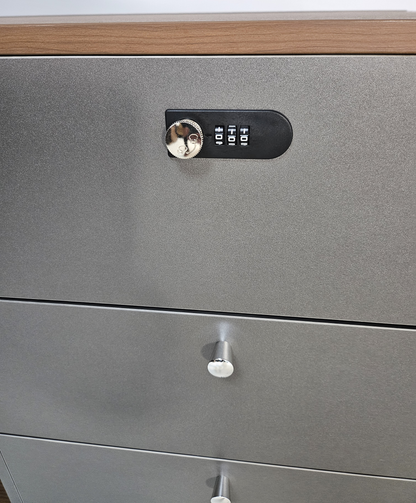 Premium Large Executive Corner Office Desk in American Walnut Melamine - Desktop Power Included - 2800mm - DG27-D0228