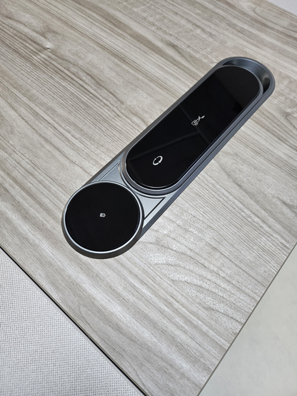 Contemporary Modern Corner Executive Office Desk with Stylish Metal Leg and Integrated Desktop Power - Oak and Beige Oatmeal - 1400mm, 1600mm, 1800mm - CF-CRN-E