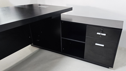 Modern Black Ash Executive Corner Office Desk - 1600mm or 1800mm - WS-X1918