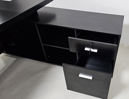 Modern Black Ash Executive Corner Office Desk - 1600mm or 1800mm - WS-X1918