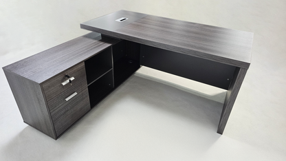 Modern Grey Brown Executive Corner Office Desk - 1600mm or 1800mm - WS-X1918