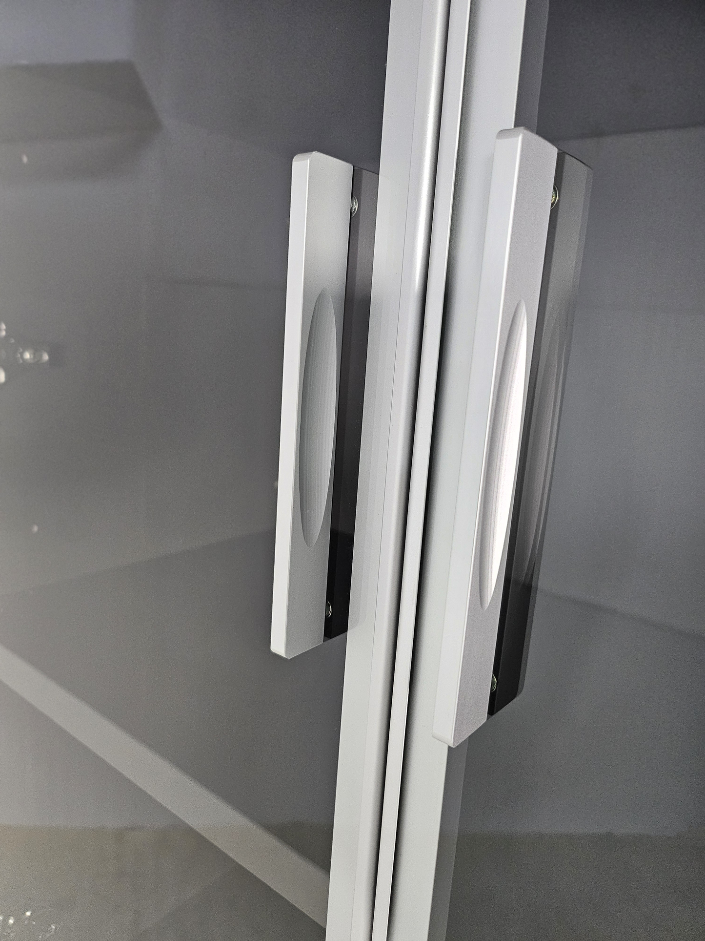 Modern Grey Oak Two Door Bookcase with Glass Doors - 800mm - DG25-S0408