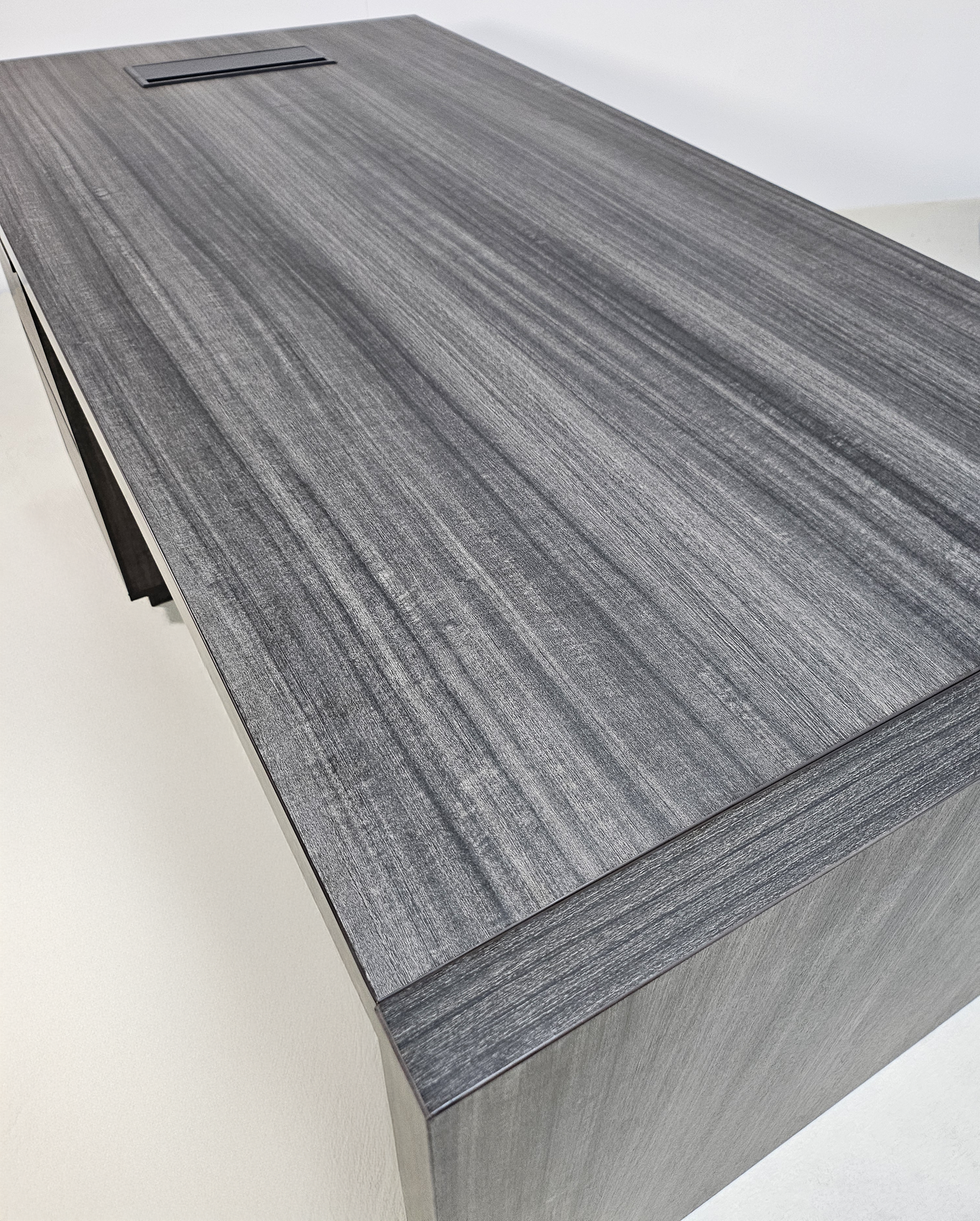 Modern Grey Oak Executive Office Desk with Built In Storage - A4 Suspension Filing Drawer - 1400mm, 1600mm or 1800mm - CF-STR-F