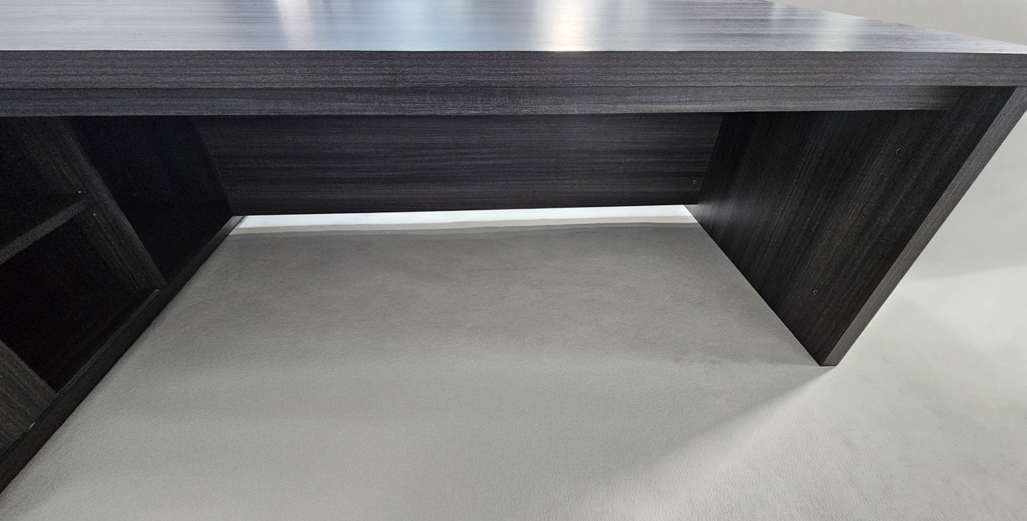 Modern Grey Oak Executive Corner Desk with Storage - 2400mm - CF-CRN-H