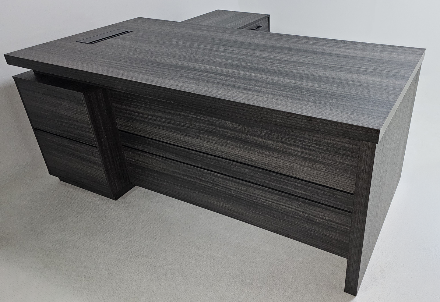 Modern Grey Oak Executive Corner Desk with Storage - 1600mm, 1800mm, 2000mm - CF-CRN-H