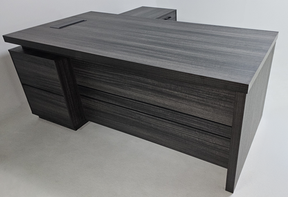 Modern Grey Oak Executive Corner Desk with Storage - 1600mm, 1800mm, 2000mm - CF-CRN-H