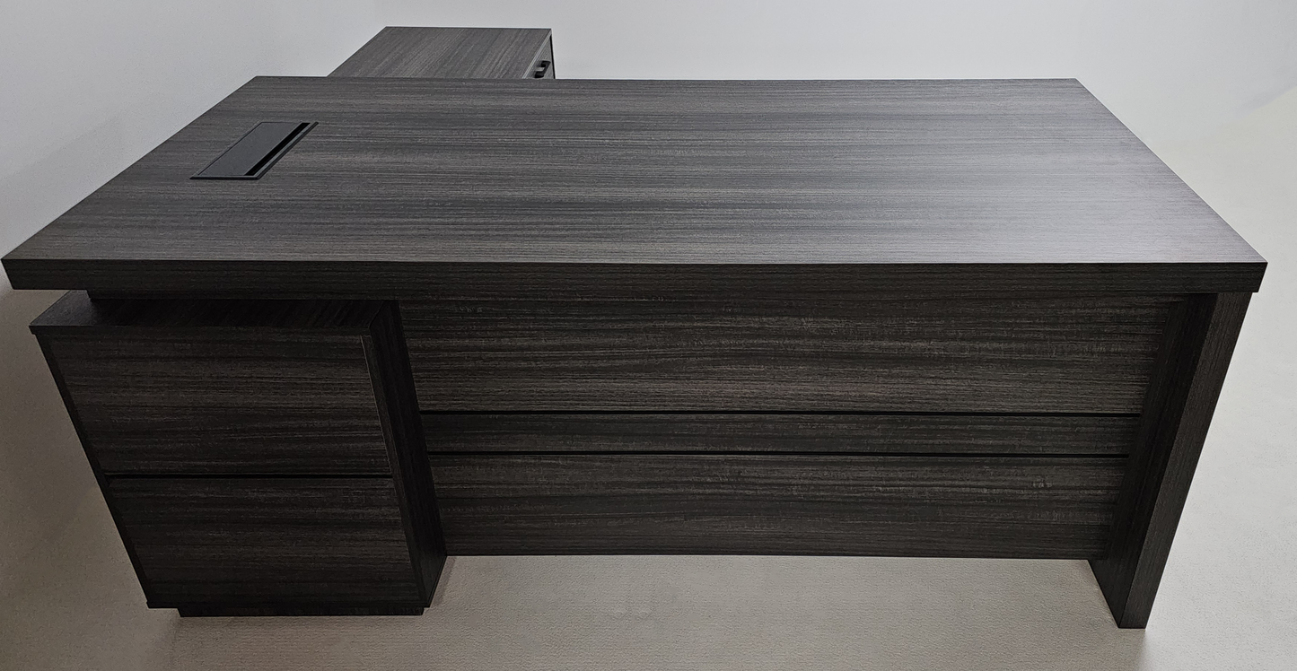 Modern Grey Oak Executive Corner Desk with Storage - 1600mm, 1800mm, 2000mm - CF-CRN-H