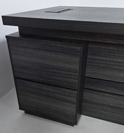 Modern Grey Oak Executive Corner Desk with Storage - 1600mm, 1800mm, 2000mm - CF-CRN-H