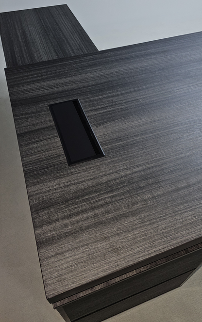 Modern Grey Oak Executive Corner Desk with Storage - 1600mm, 1800mm, 2000mm - CF-CRN-H