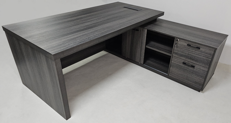 Modern Grey Oak Executive Corner Desk with Storage - 1600mm, 1800mm, 2000mm - CF-CRN-H