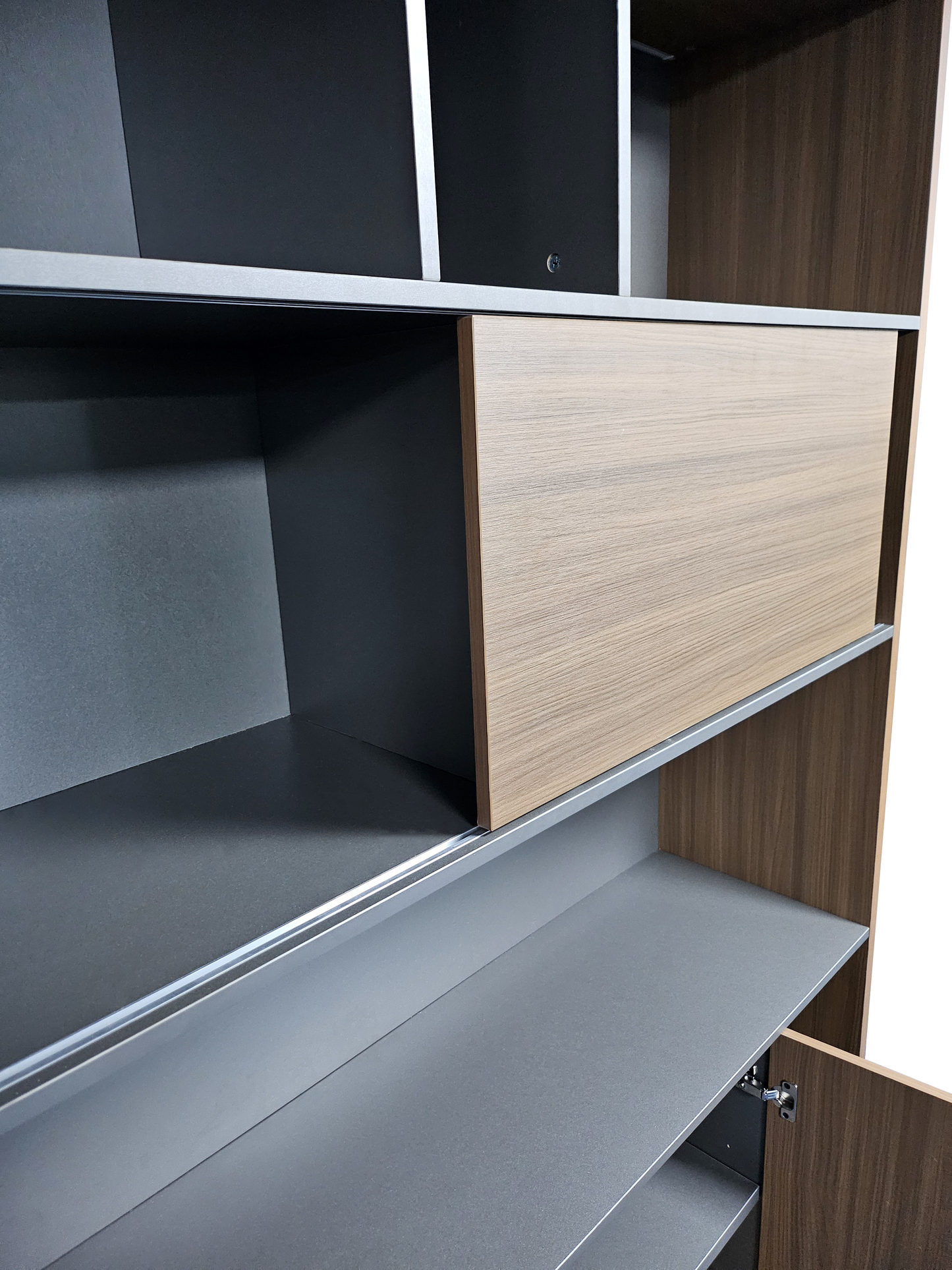 Premium Modern Executive Bookcase in American Walnut Melamine - 2400mm - DG27-S01