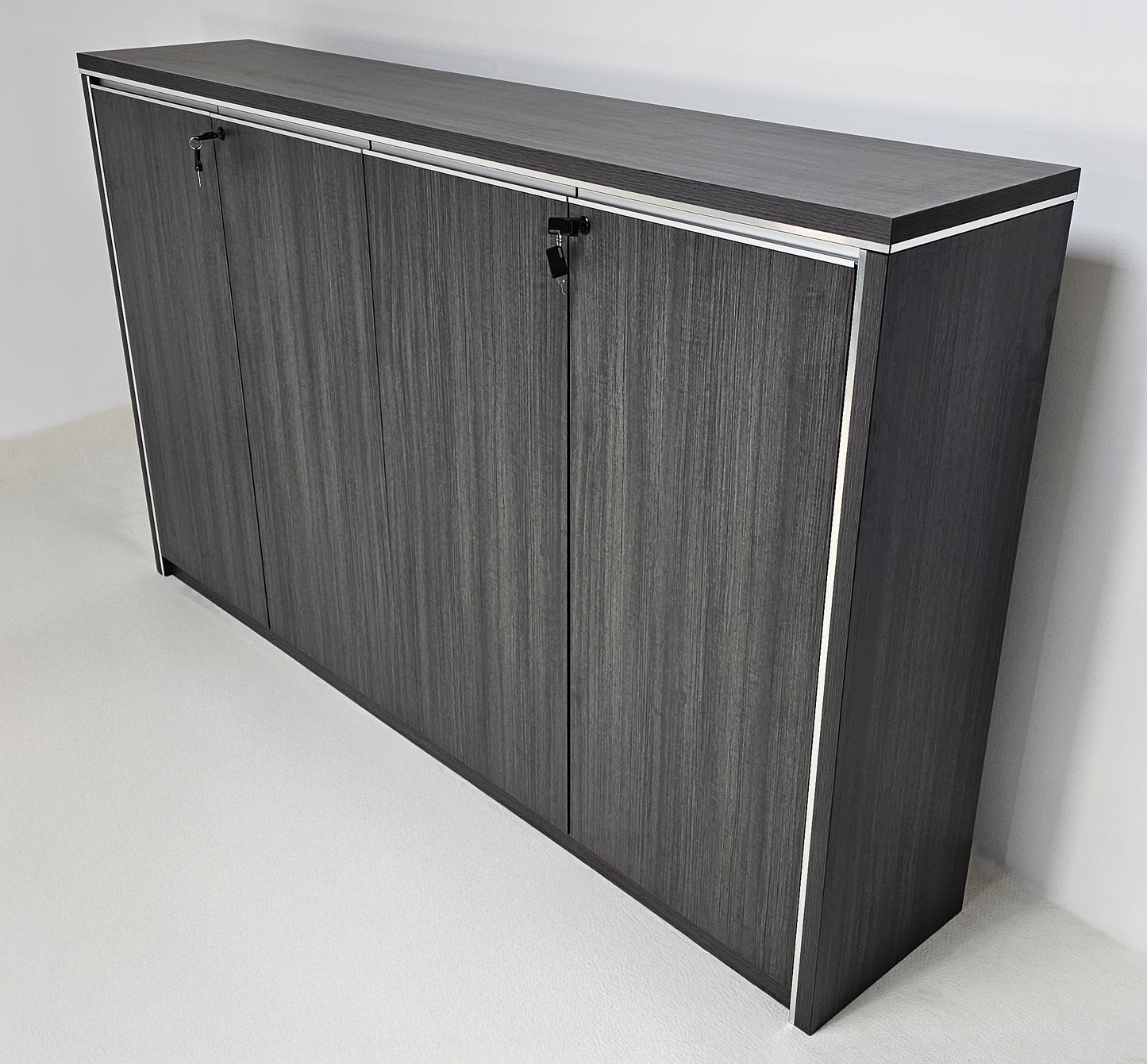 Large Modern Grey Oak Executive Lockable Cupboard - 2000mm - DG25-S0620