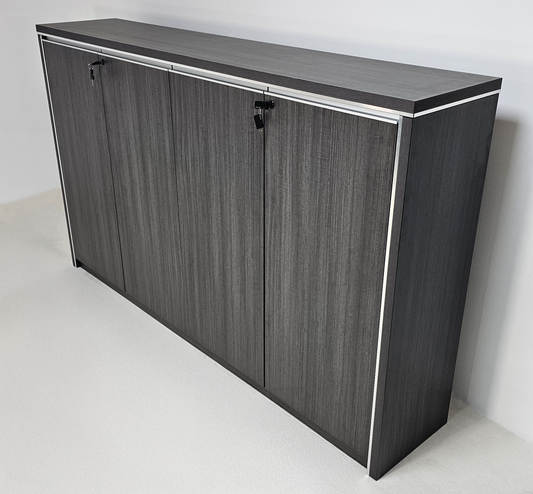 Large Modern Grey Oak Executive Lockable Cupboard - 2000mm - DG25-S0620