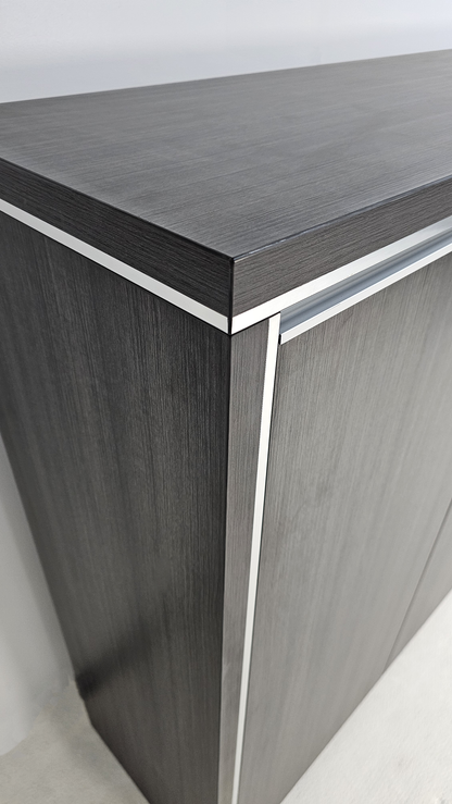 Large Modern Grey Oak Executive Lockable Cupboard - 2000mm - DG25-S0620